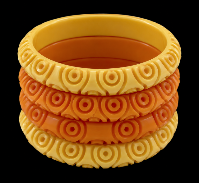BB159 sucker carved corn bakelite bangles